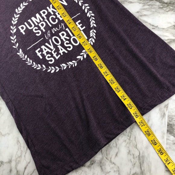 Pumpkin Spice Purple V-Neck Graphic Tee T-shirt - Picture 5 of 6